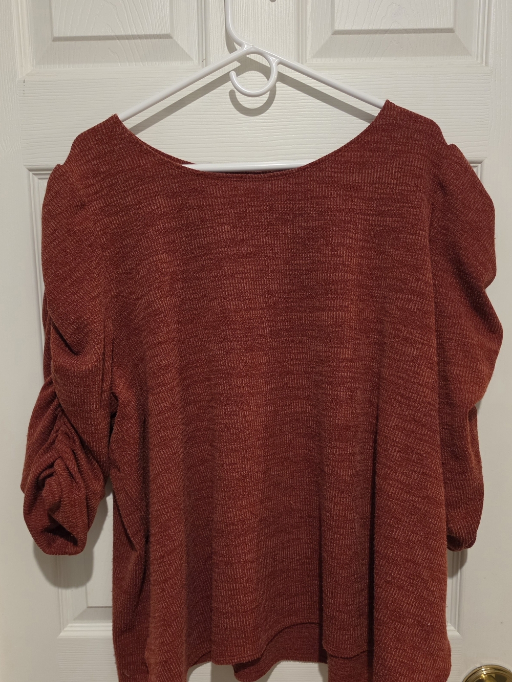 Rust Red Knit Boatneck Sweater
